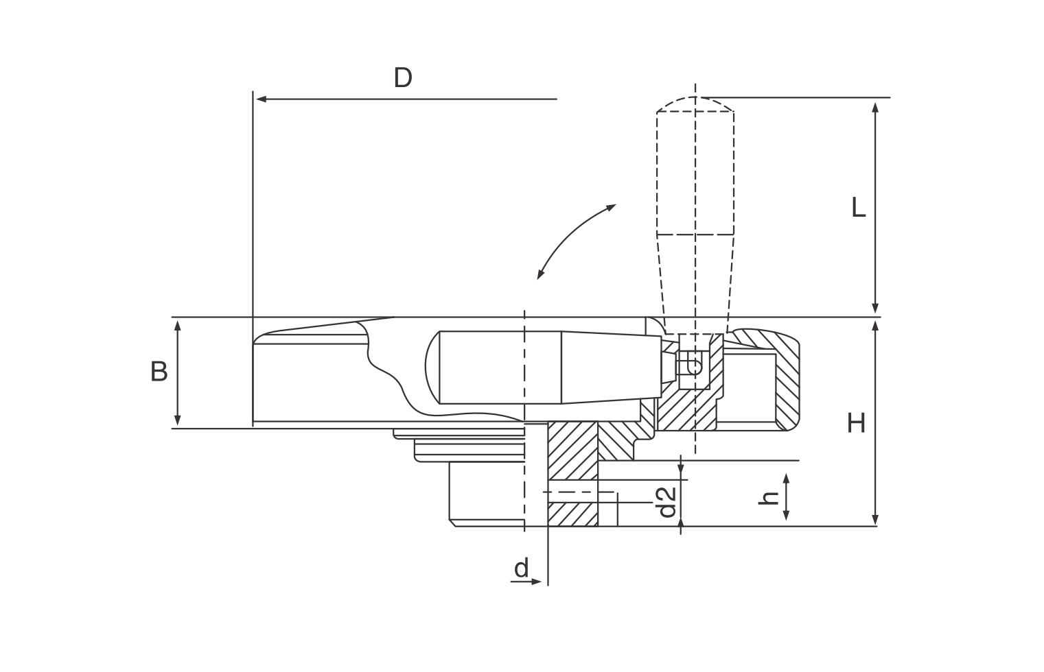 Solid handwheel with fold-away handle