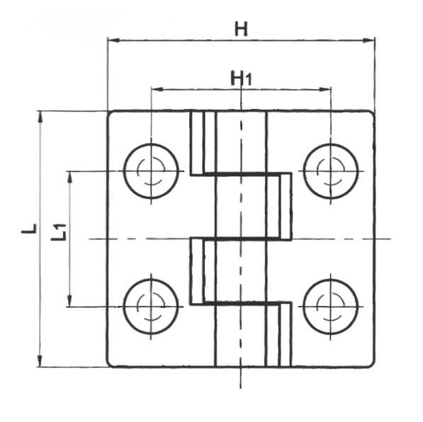 Zinc alloy-square hinge