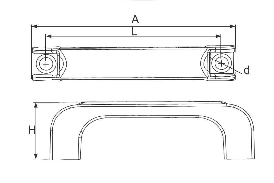 Reinforced square handle